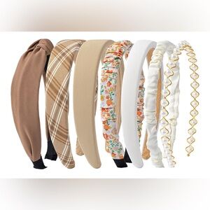 Stylish Women's Headband Set - Brown, Tan, White